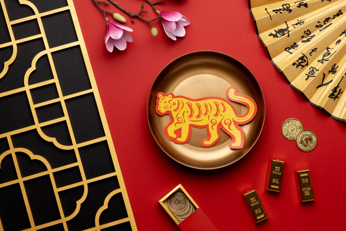 Año Nuevo Chino celebración de la vida muerta del tigre